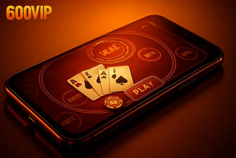 600VIP Teen Patti โ a smartphone screen showing an online Teen Patti card game table 600VIP Teen Patti โ a smartphone screen showing an online Teen Patti card game table
